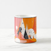 Geometric ark artwork. retro vintage coffee mug (Centre)