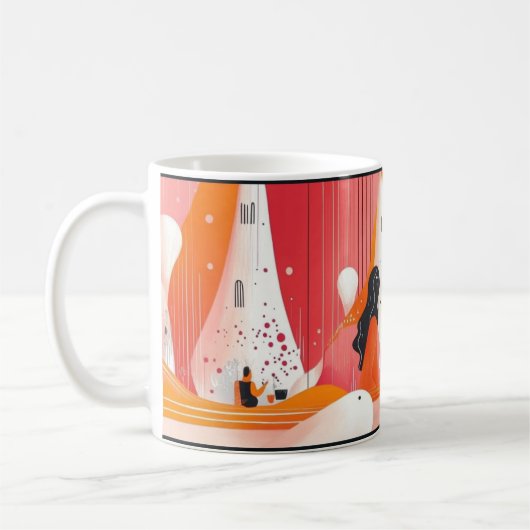 Geometric ark artwork. retro vintage coffee mug (Gauche)