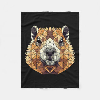 Geometric Art Groundhog Groundhogs  Fleece Deken