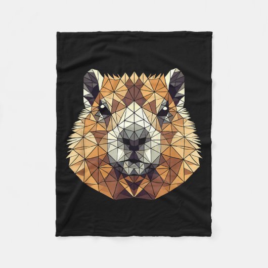 Geometric Art Groundhog Groundhogs  Fleece Deken (Voorkant)