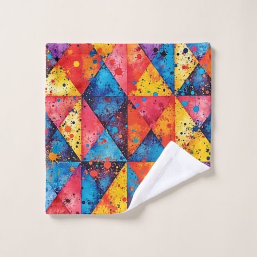 Geometric Art: Vibrant Chaos (Gant de toilette)