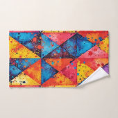 Geometric Art: Vibrant Chaos (Serviette à main)