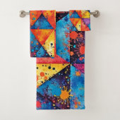 Geometric Art: Vibrant Chaos Bad Handdoek (Insitu)