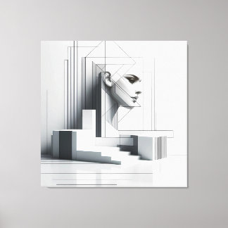 Geometric Ascending Profil Canvas Afdruk