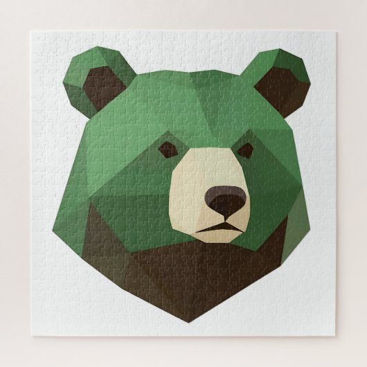 Geometric Bear Head Low Poly Legpuzzel (Verticaal)