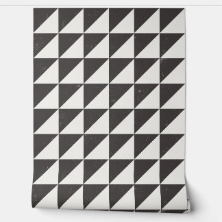 Geometric Black And Off-White Triangles Wallpaper Behang