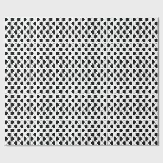 Geometric Black and White Half Circle Cadeaupapier (Vlak)
