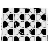 Geometric Black and White Half Circle Groot Cadeauzakje (Achterkant)