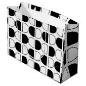 Geometric Black and White Half Circle Groot Cadeauzakje (Achterkant Gekanteld)