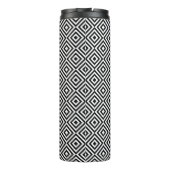 Geometric Black and White Pattern Red Monogram Thermosbeker (Achterkant)