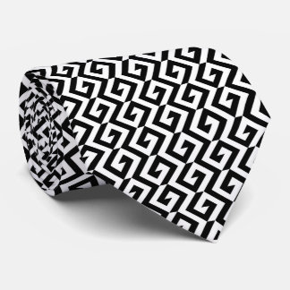 Geometric black and white stropdas