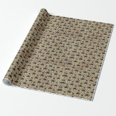 Geometric Black en Gold Pattern Cadeaupapier (Uitgerold)