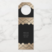 Geometric Black Gold Gatsby Wedding Flessenhanger (Achterkant)