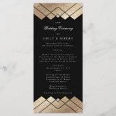 Geometric Black Gold Gatsby Wedding Program Programma (Voorkant)