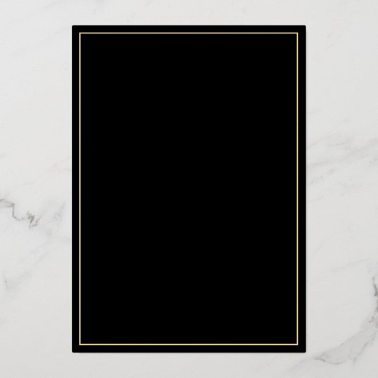 Geometric Black & Gold Wedding Folie Uitnodiging (Achterkant)