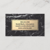 Geometric Black Marble Color Tegel Pattern Visitekaartje (Achterkant)