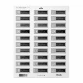 Geometric Black & White Stripes Return Address Etiket (Full Sheet)