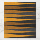 Geometric Black Yellow Wijn Etiket (Enkel label)