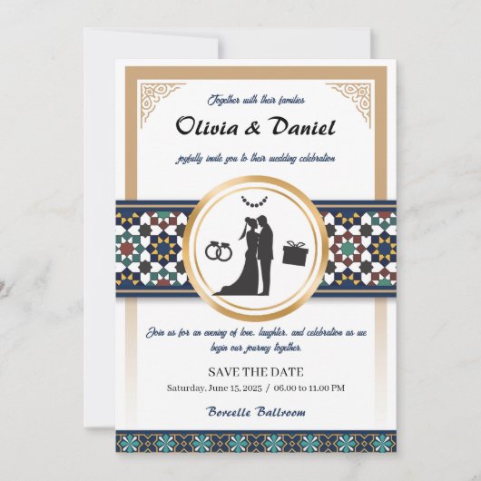 Geometric Bliss Wedding Invitation (Devant)