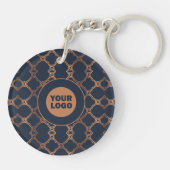 Geometric Blue Company Logo Sleutelhanger (Achterkant)