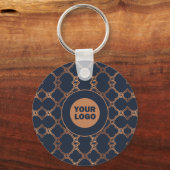 Geometric Blue Company Logo Sleutelhanger (Voorkant)