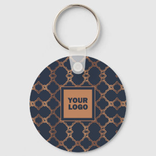Geometric Blue Company Logo Sleutelhanger