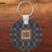 Geometric Blue Company Logo Sleutelhanger (Voorkant)