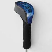 Geometric Blue Wolf Golfheadcover (Schuin)