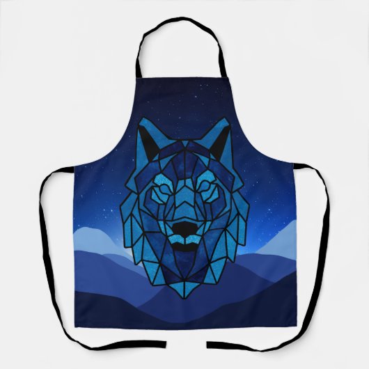 Geometric Blue Wolf Schort (Voorkant)