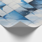 Geometric Blue Wrapping Paper Cadeaupapier (Hoek)