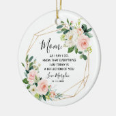 Geometric Blush Floral Moeder van de Bride Keramisch Ornament (Links)