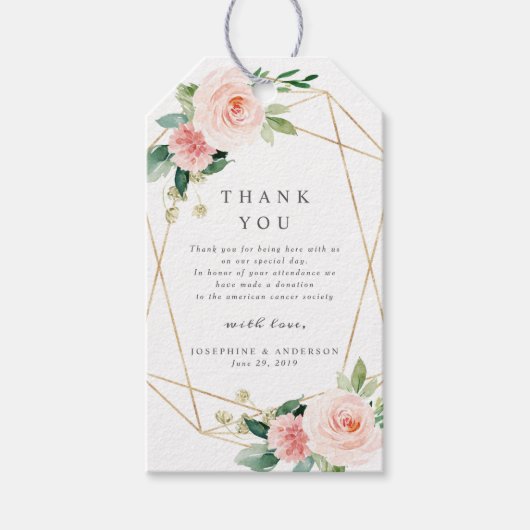 Geometric Blush Gift Label Cadeaulabel (Voorkant)