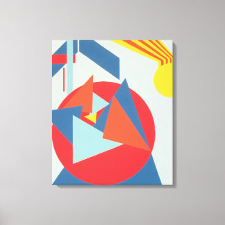 Geometric Bold Geel Zonneburst Canvasprint Canvas Afdruk