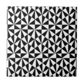 Geometric Bold Retro Funky Black White Tegeltje (Voorkant)