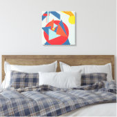 Geometric Bold Yellow Sunburst Canvas Print (Insitu (Slaapkamer))