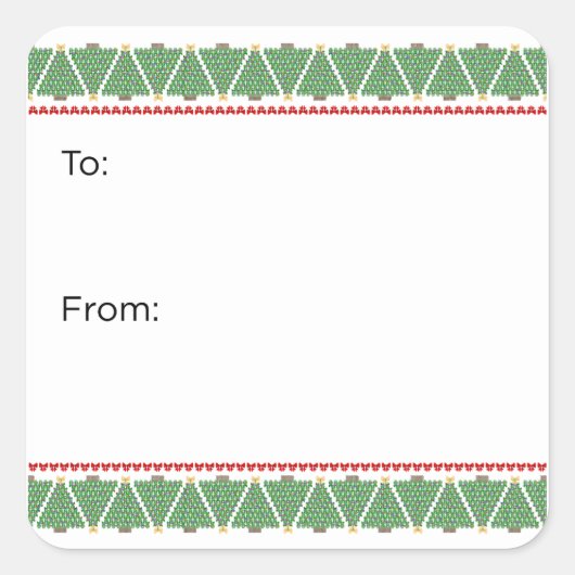 Geometric Bow Christmas Tree Sticker (Voorkant)