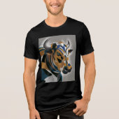 Geometric Bull Art Tri-Blend Shirt (Voorkant)