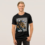 Geometric Bull Art Tri-Blend Shirt (Voorkant volledig)