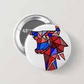 Geometric Bull Icon Ronde Button 5,7 Cm (Voorkant /achterkant)
