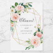 Geometric Cheers Mini Wijnfles Etiketten (Enkel label)