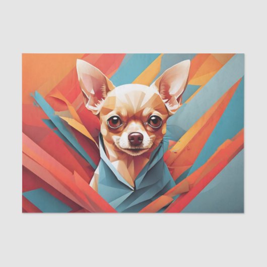 Geometric Chihuahua Dog Tissuepapier (Voorkant)