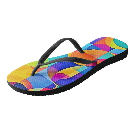 Geometric Color Symphony Teenslippers (Schuin)