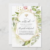 Geometric Crystal Greenery Online Virtual Wedding Kaart (Voorkant)