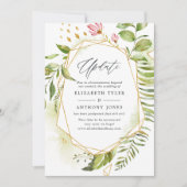 Geometric Crystal Greenery Wedding Update Kaart (Voorkant)