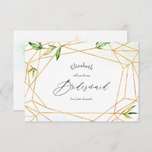 Geometric Crystal Wedding Be My Bridesmaid Kaart