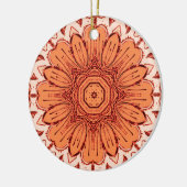 Geometric Daisy Pattern in Mandarin Oranje Cerami Keramisch Ornament (Links)