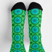 Geometric Daisy Pattern in Turquoise en Green Sokken (Top)