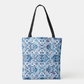 Geometric damask seamless pattern with grunge text draagtas (Achterkant)