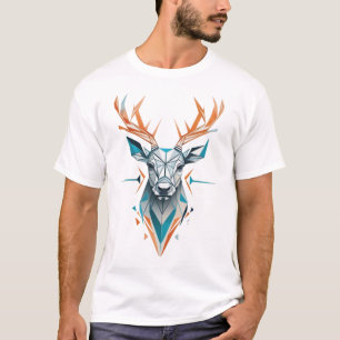 Geometric Deer Art T-shirt   Moderne wilde dieren