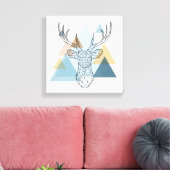 Geometric Deer Portret Canvas Afdruk (Insitu (Woonkamer))